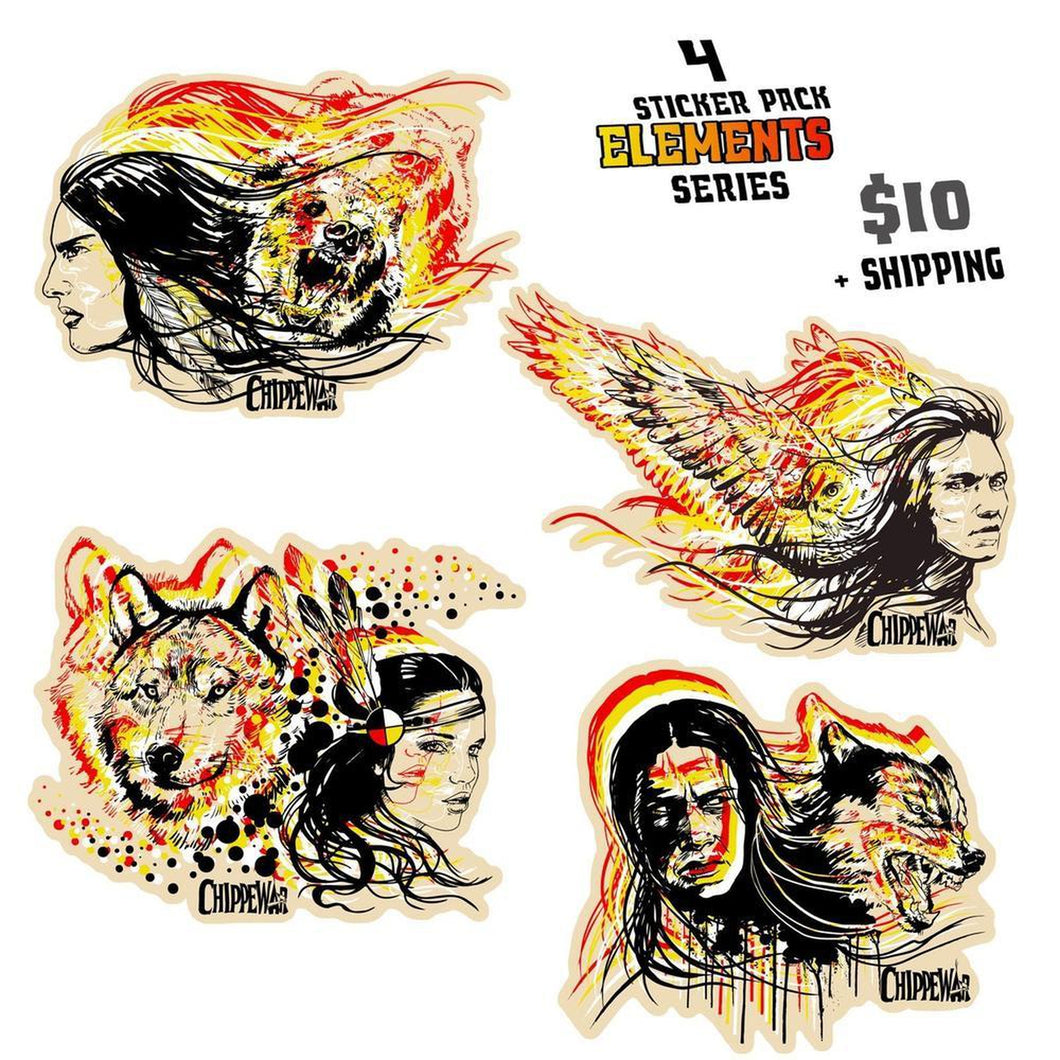 Elements sticker pack-Chippewar-First-Nations-Artist