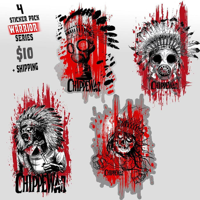 Warriors sticker pack-Chippewar-First-Nations-Artist